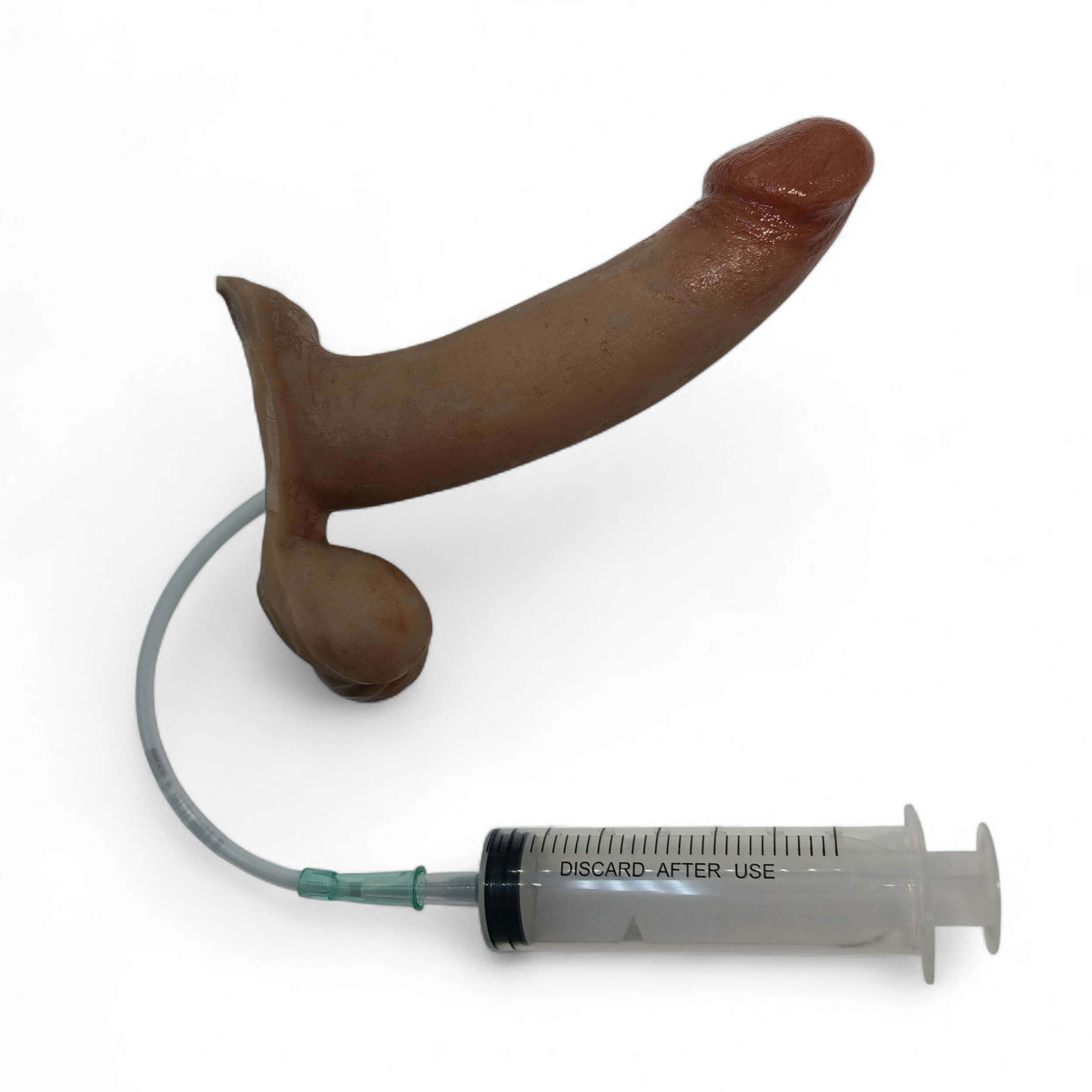 6 Inch B.J.E.J. Action Toy with included ejection Syringe on white background.